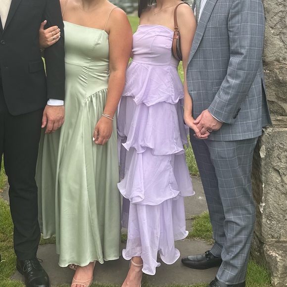 Lavender Strapless Ruffle Dress - Picture 3 of 3